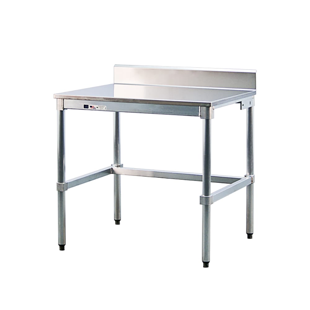 New Age 84" 16 ga Work Table w/ 304 Series Stainless Top, 6" Backsplash (24SSB84KD)