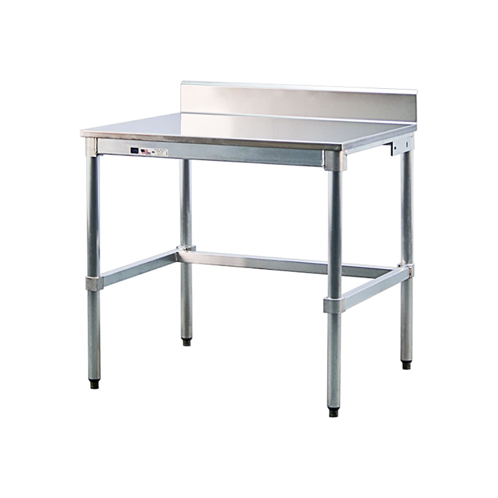 New Age 72" 16 ga Work Table w/ 304 Series Stainless Top, 6" Backsplash (30SSB72KD)
