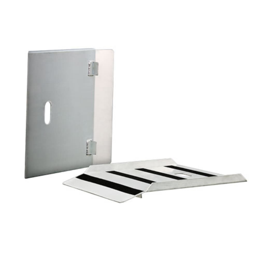 New Age Curb/Threshold Ramp w/ 750 lb Capacity - 27"L x 27"W x 2"H, Aluminum, Silver (50172)