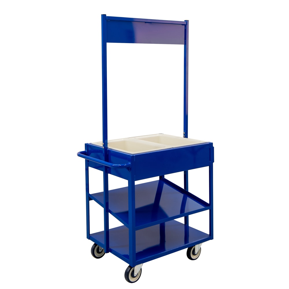 New Age 3 Level Share Cart w/ (2) Coldmaster® Food Pans - Aluminum, Blue (52861)