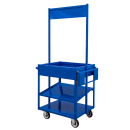 New Age 3 Level Share Cart w/ (2) Coldmaster® Food Pans - Aluminum, Blue (52861) thumbnail 3