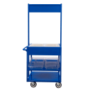 New Age 3 Level Share Cart w/ (2) Coldmaster® Food Pans - Aluminum, Blue (52861) thumbnail 8