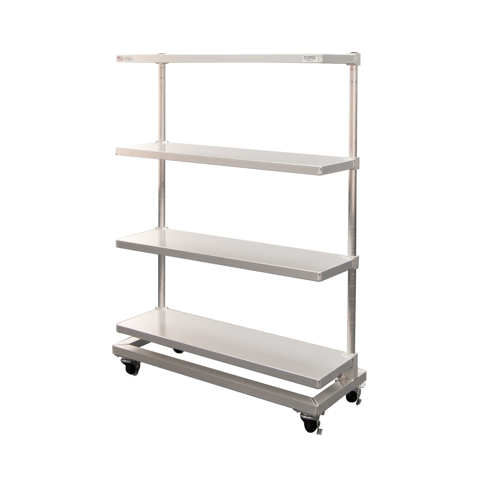 New Age Mobile To Go Shelving Unit - 42"W x 16"D x 60"H, Aluminum (53317)