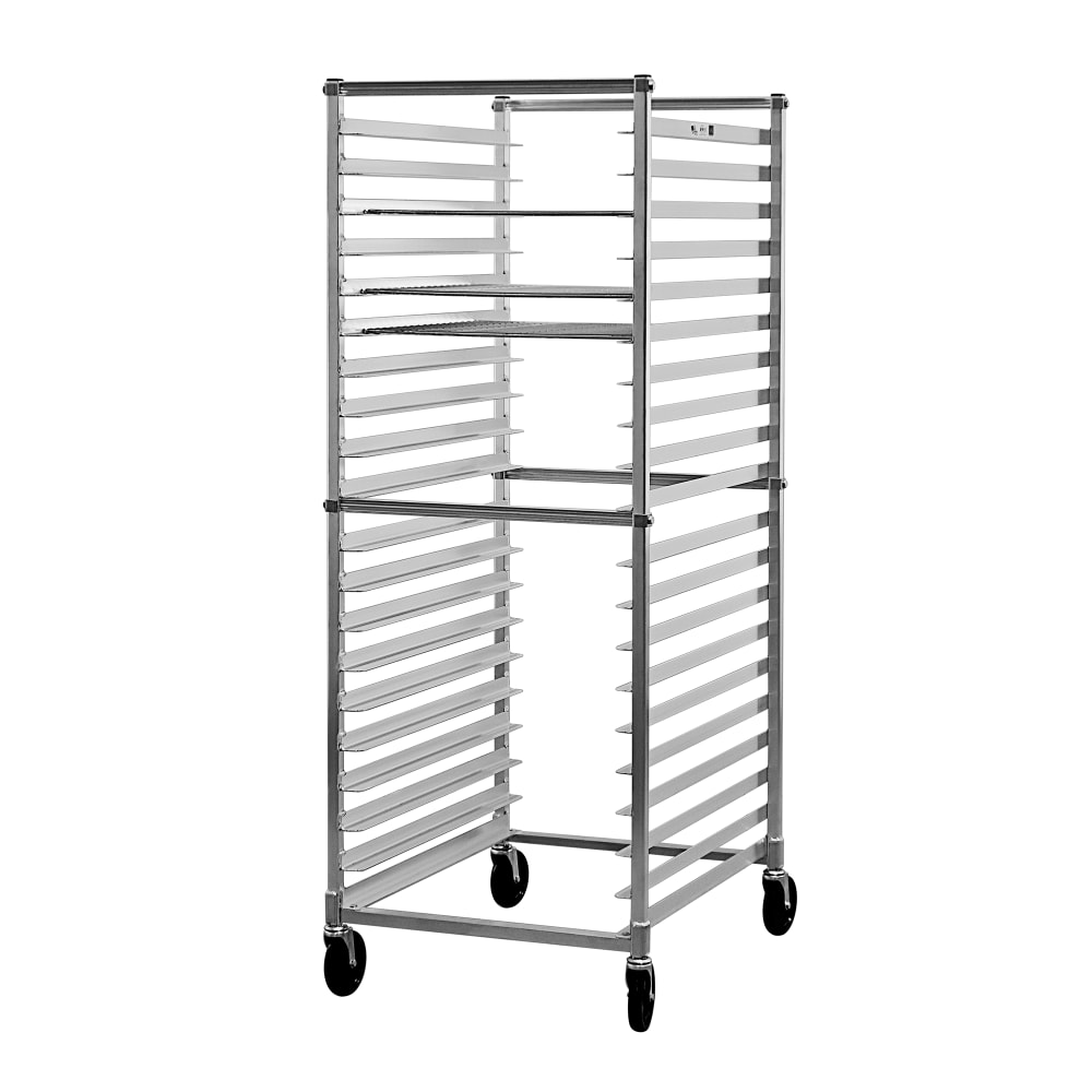 New Age Mobile Full Height Doughnut Screen Rack w/ Open Sides & (2)23x33" Pan Capacity (93020KD)