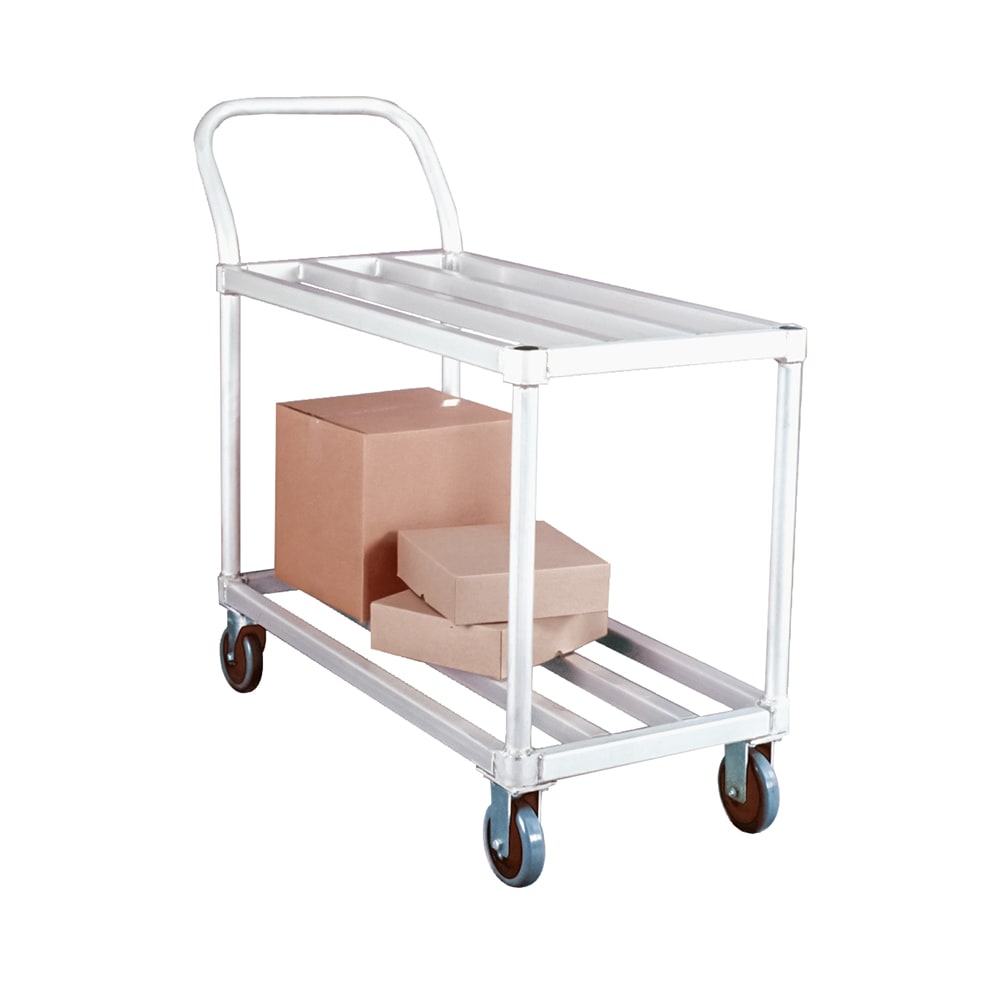 New Age 2 Level Aluminum Utility Cart w/ 700 lb Capacity, Flat Ledges (95661)