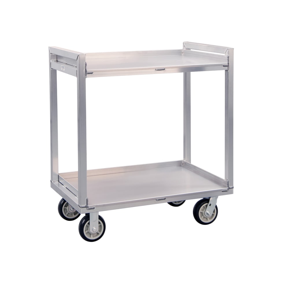 New Age 2 Level Aluminum Utility Cart w/ 1500 lb Capacity, Raised Ledges (97177)