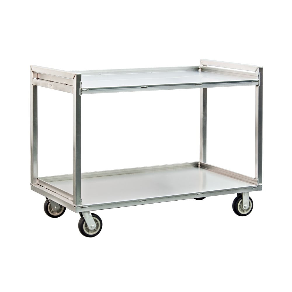 New Age 2 Level Aluminum Utility Cart w/ 1500 lb Capacity, Raised Ledges (97178)