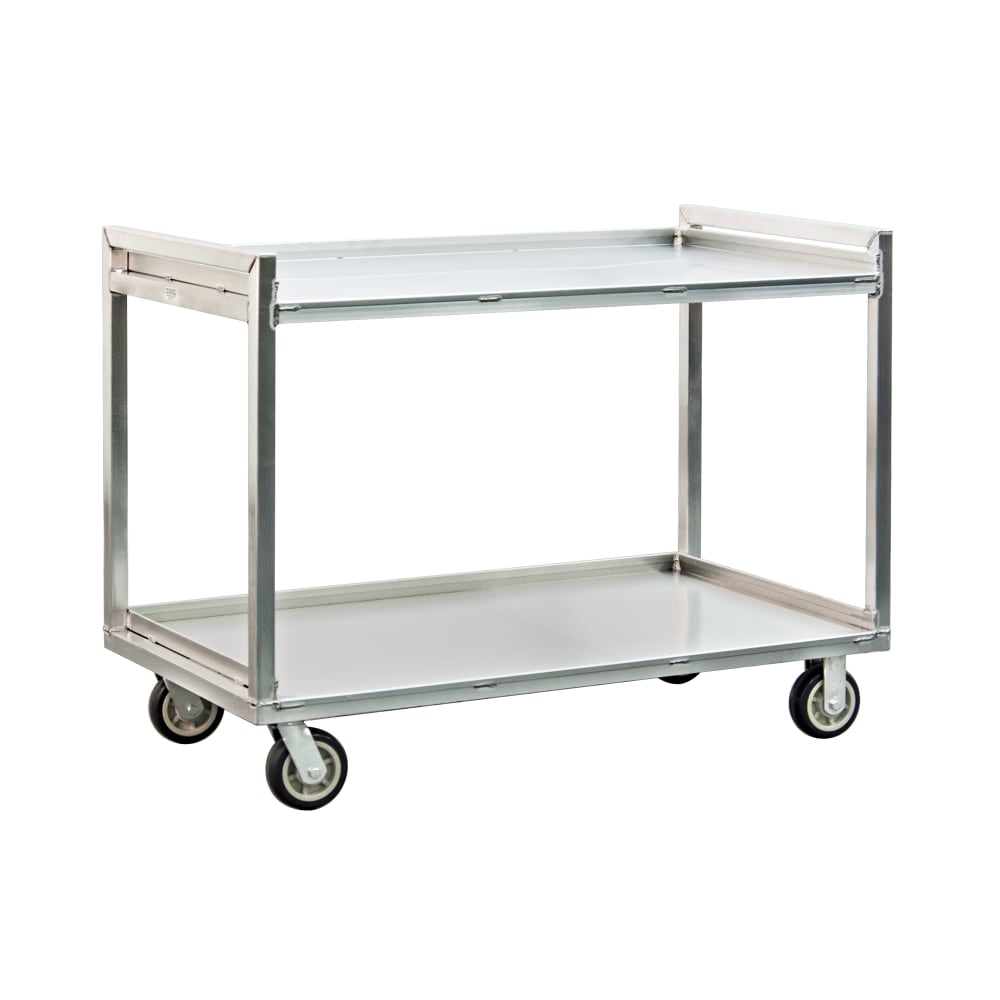 New Age 2 Level Aluminum Utility Cart w/ 1500 lb Capacity, Raised Ledges (97180)