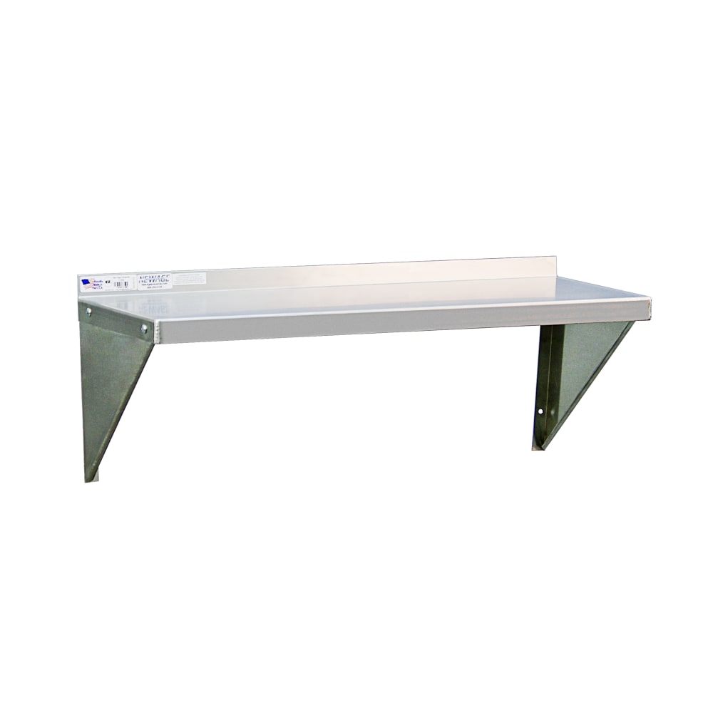 New Age Solid Wall Mounted Shelf, 36"W x 15"D, Aluminum (NS943)