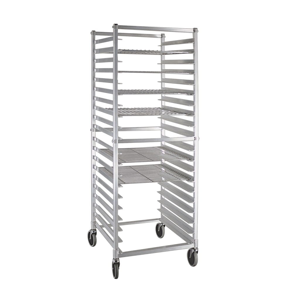 New Age Mobile Full Height Doughnut Screen Rack w/ Open Sides & (20)24x24 Pan Capacity (NS947KD)