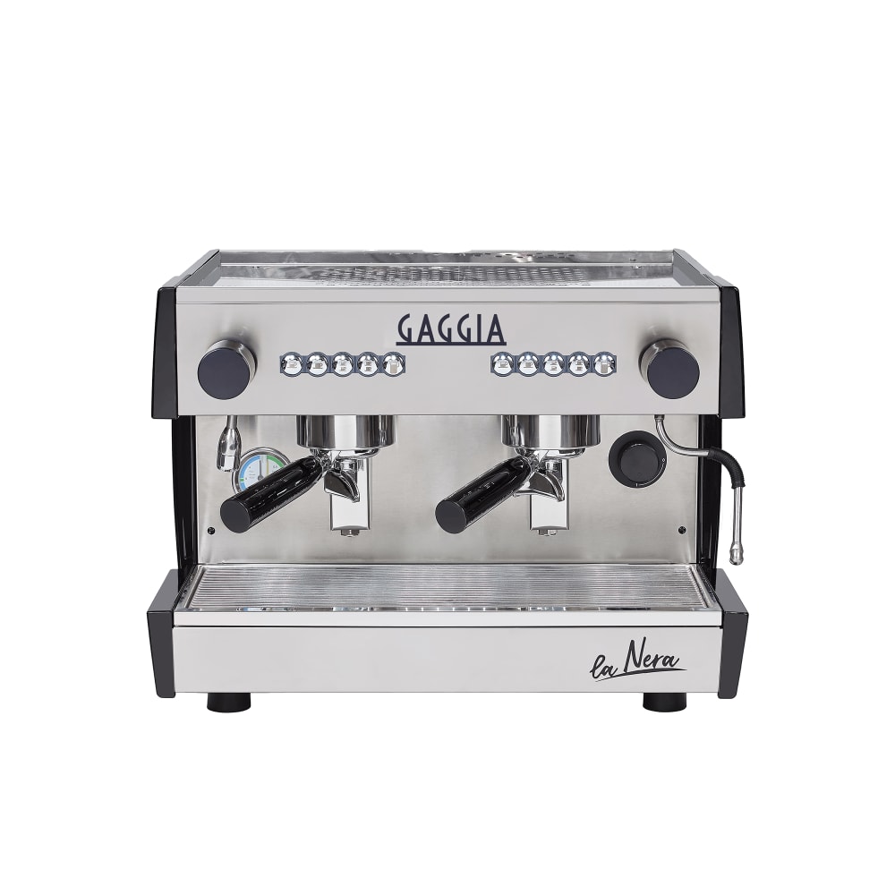 Gaggia Semi Automatic Espresso Machine w/ (2) Groups, (1) Steam Valve, & (1) Hot Water Valve - 115v/1ph (LA NERA 2G COMPACT)