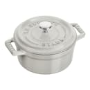 Staub Mini Round La Cocotte w/ 1/4 qt Capacity & Enamel Coated Cast Iron, White Truffle (1003431) thumbnail 2