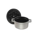 Staub 16 oz Mini Enameled Cast Iron Cocotte - 6 3/10" x 4 7/10", Graphite Gray (1004045) thumbnail 2