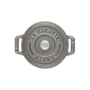 Staub 16 oz Mini Enameled Cast Iron Cocotte - 6 3/10" x 4 7/10", Graphite Gray (1004045) thumbnail 3