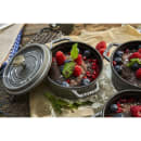 Staub 16 oz Mini Enameled Cast Iron Cocotte - 6 3/10" x 4 7/10", Graphite Gray (1004045) thumbnail 4