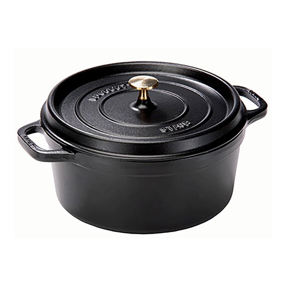 Staub 16 oz Mini Enameled Cast Iron Cocotte - 6 3/10" x 4 7/10", Black Matte (1004041)