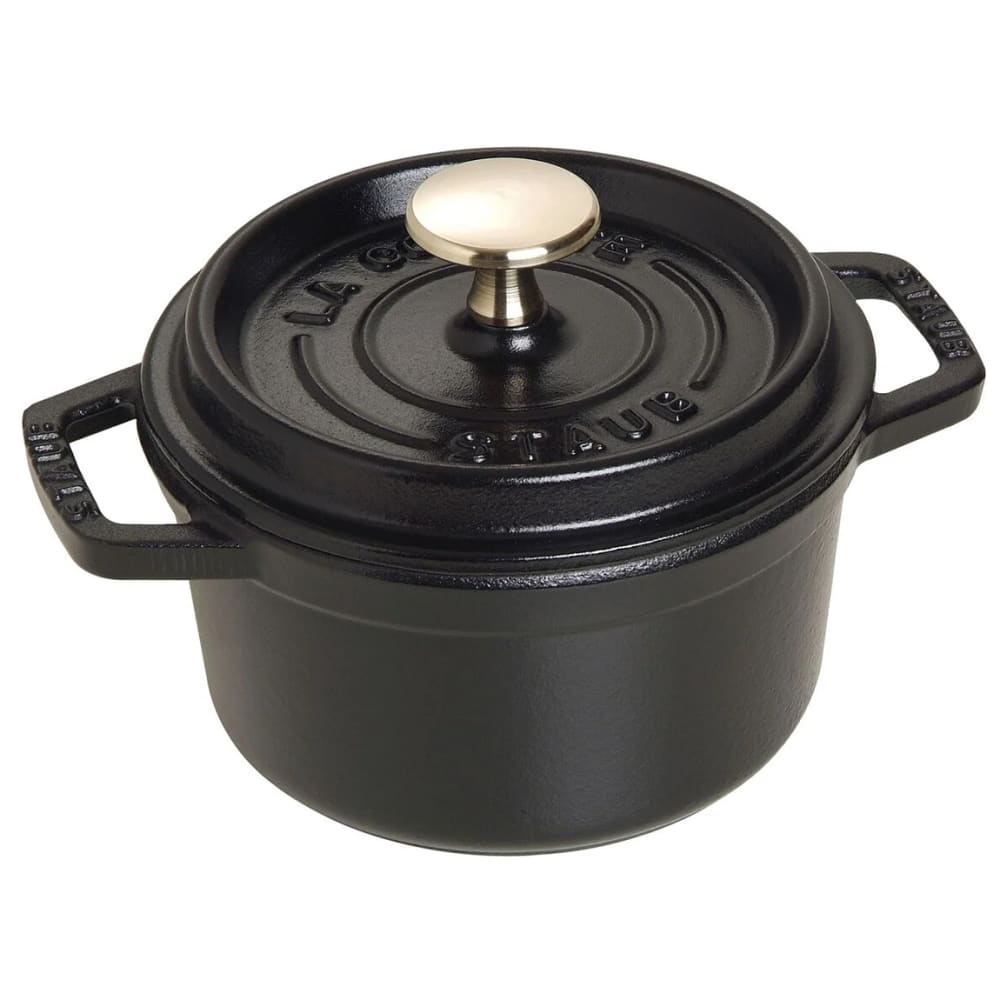Staub 24 oz Mini Enameled Cast Iron Cocotte - 7 2/5" x 5", Black Matte (1004049)