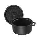 Staub 24 oz Mini Enameled Cast Iron Cocotte - 7 2/5" x 5", Black Matte (1004049) thumbnail 2