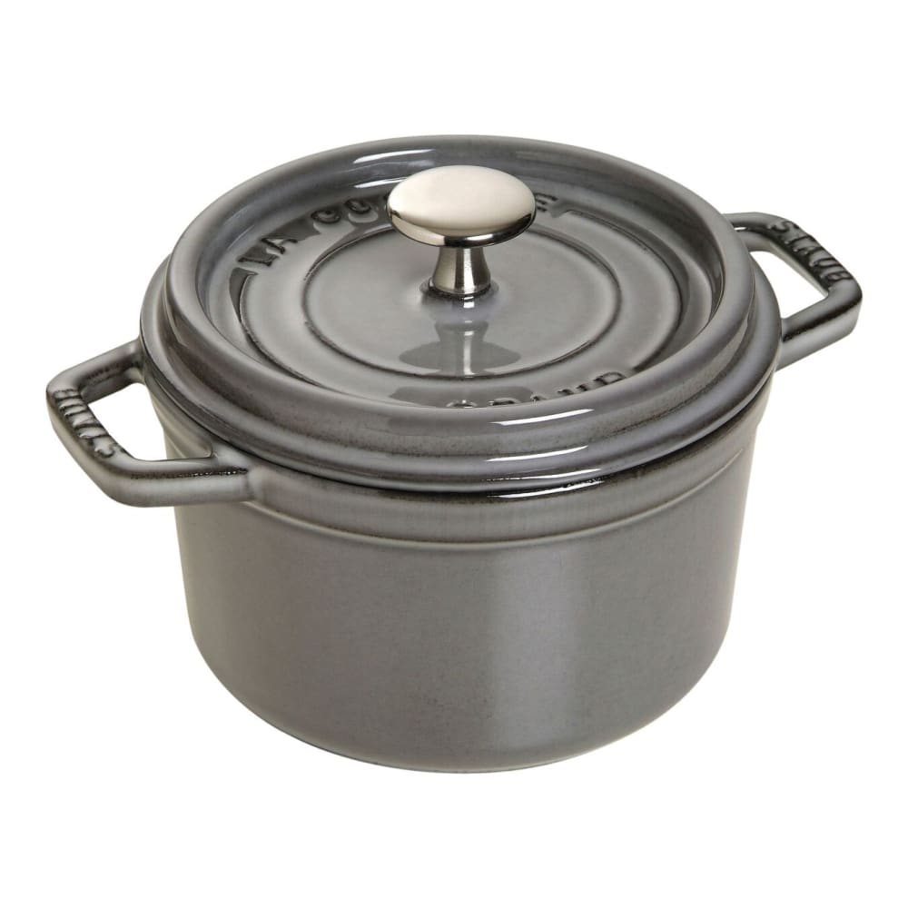 Staub 1 1/2 qt Enameled Cast Iron Cocotte w/ Lid, Graphite Gray (1004055)