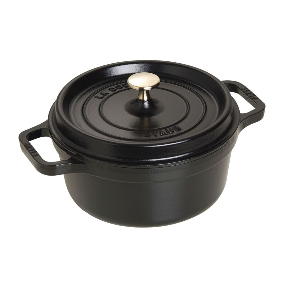 Staub 2 3/4 qt Enameled Cast Iron Cocotte w/ Lid, Black Matte (1003915)