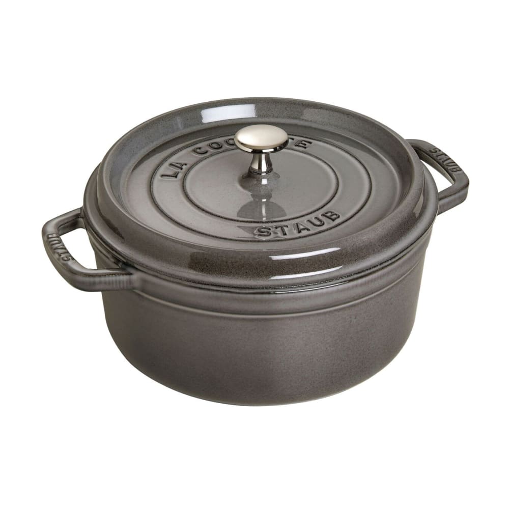 Staub 4 qt Enameled Cast Iron Cocotte w/ Lid, Graphite Gray (1003199)