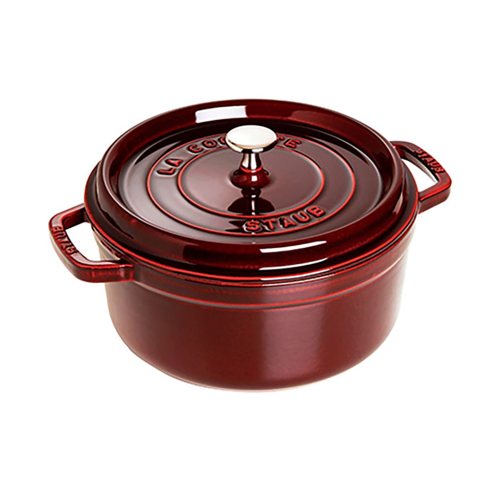 Staub 4 qt Enameled Cast Iron Cocotte w/ Lid, Grenadine (1003975)