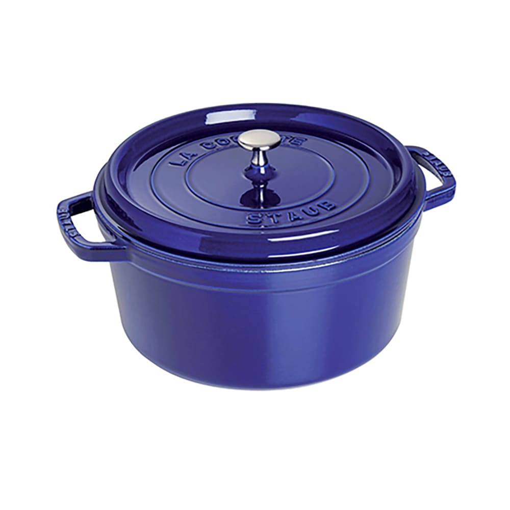 Staub 4 qt Enameled Cast Iron Cocotte w/ Lid, Dark Blue (1004297)