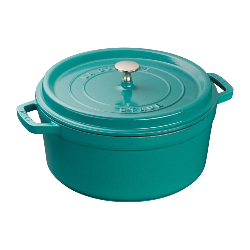 Staub 5 1/2 qt Enameled Cast Iron Cocotte w/ Lid, Turquoise (1003403)