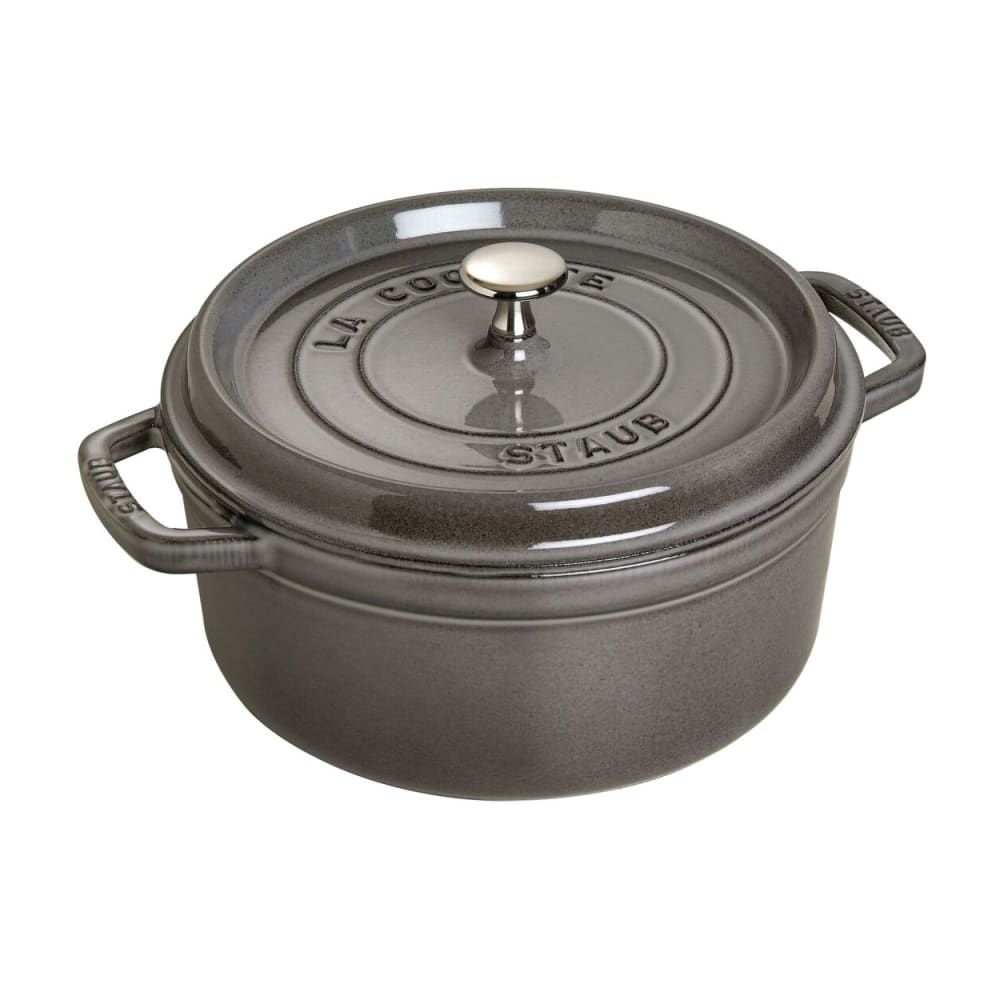 Staub 5 1/2 qt Enameled Cast Iron Cocotte w/ Lid, Graphite Gray (1003923)