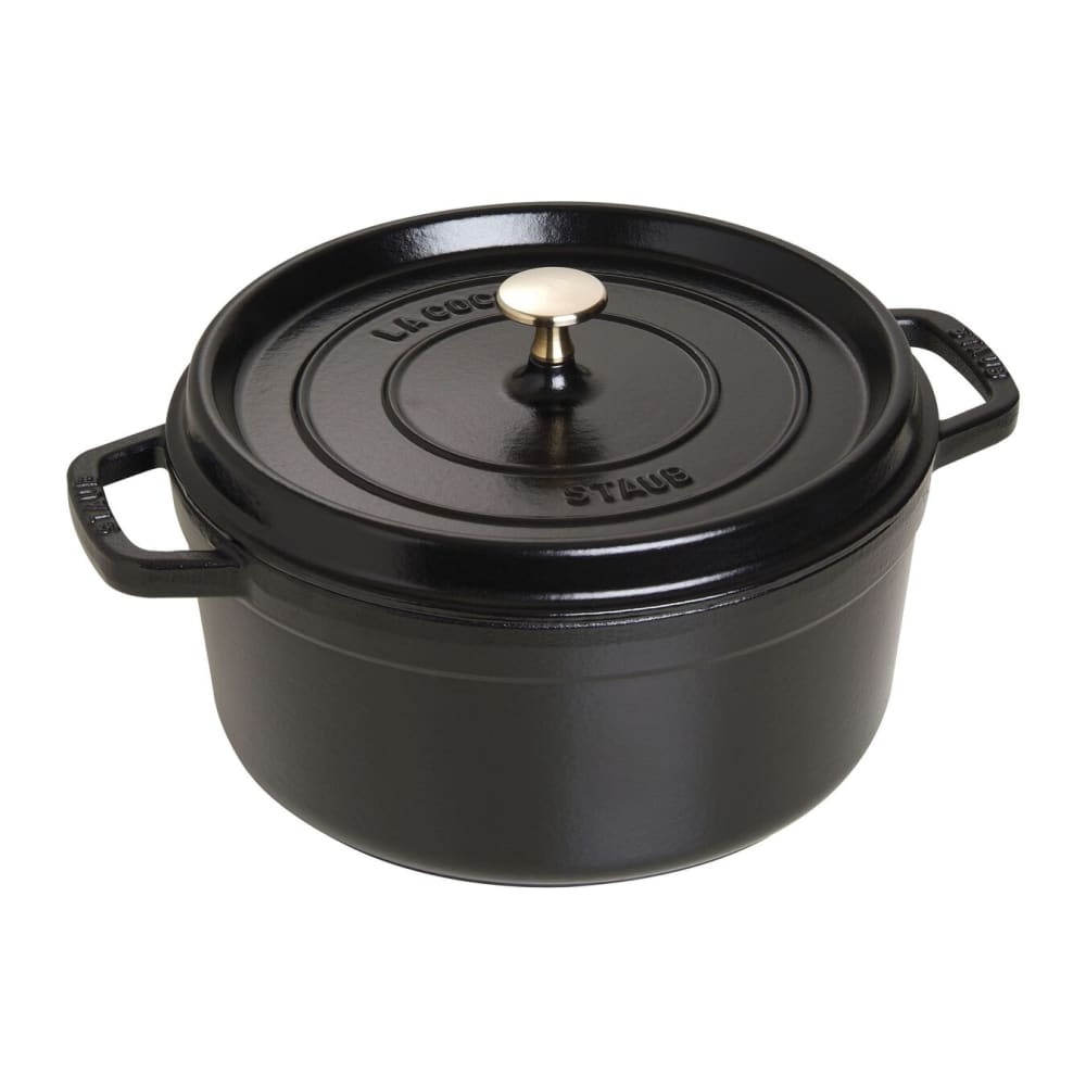 Staub 5 1/2 qt Enameled Cast Iron Cocotte w/ Lid, Black Matte (1003920)