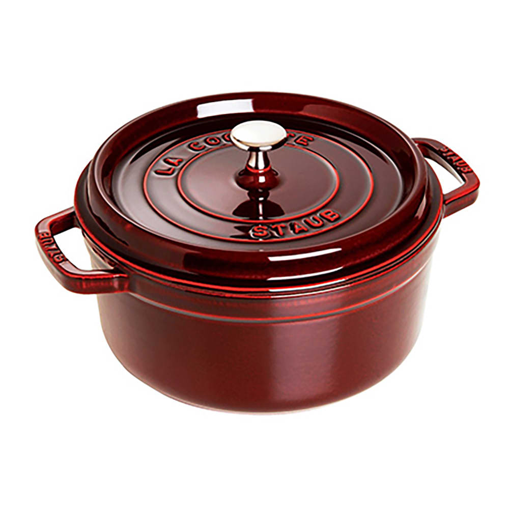 Staub 5 1/2 qt Enameled Cast Iron Cocotte w/ Lid, Grenadine (1003979)