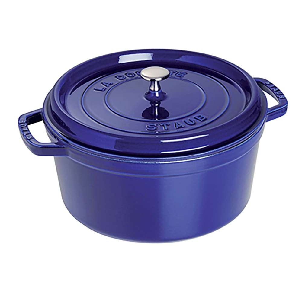 Staub 5 1/2 qt Enameled Cast Iron Cocotte w/ Lid, Dark Blue (1004299)