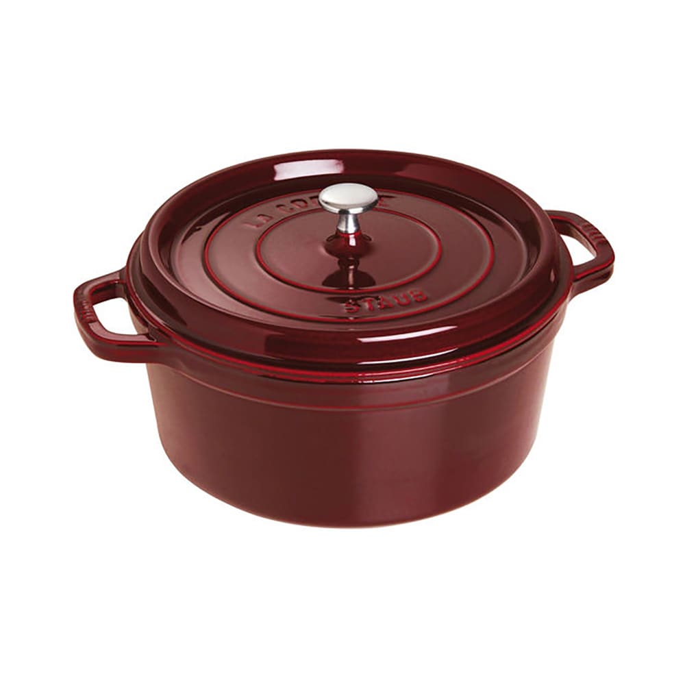 Staub 7 qt Enameled Cast Iron Cocotte w/ Lid, Grenadine (1003984)