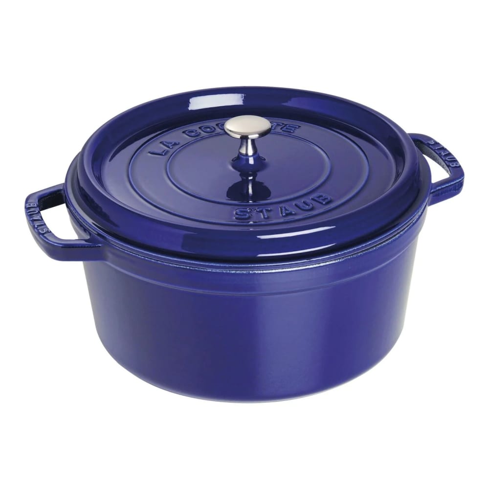 Staub 7 qt Enameled Cast Iron Cocotte w/ Lid, Dark Blue (1004301)