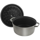 Staub 9 qt Enameled Cast Iron Cocotte w/ Lid, Graphite Gray (1004230) thumbnail 2