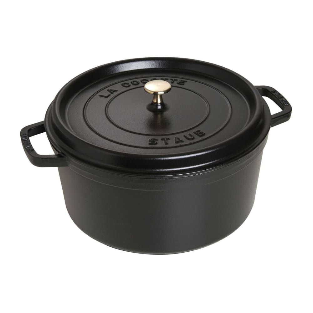 Staub 9 qt Enameled Cast Iron Cocotte w/ Lid, Black Matte (1004232)