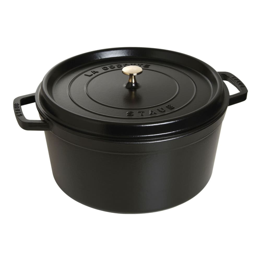 Staub 13 1/4 qt Enameled Cast Iron Cocotte w/ Lid, Black Matte (1004315)