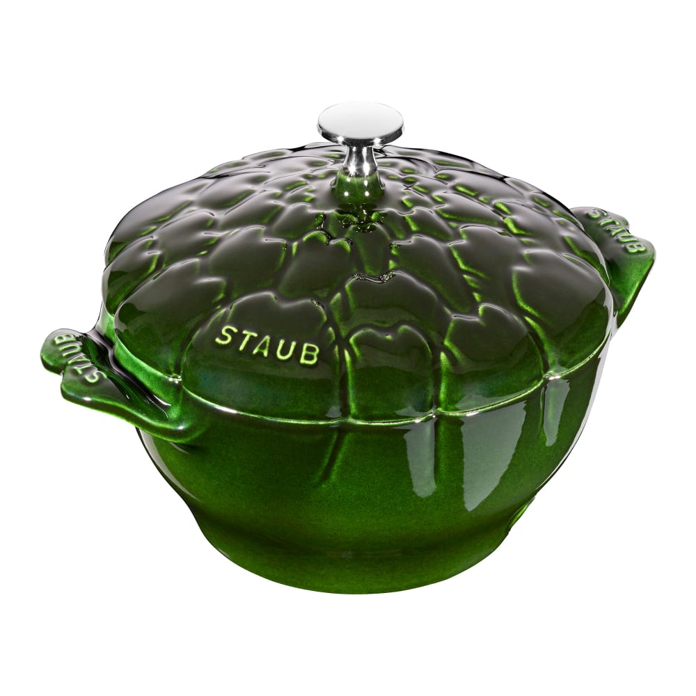 Staub 3 qt Enameled Cast Iron Cocotte w/ Lid - Artichoke Shaped, Basil (1003294)