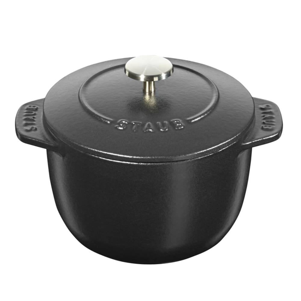 Staub 1 1/2 qt Enameled Cast Iron Petite French Oven w/ Lid, Matte Black (1004163)