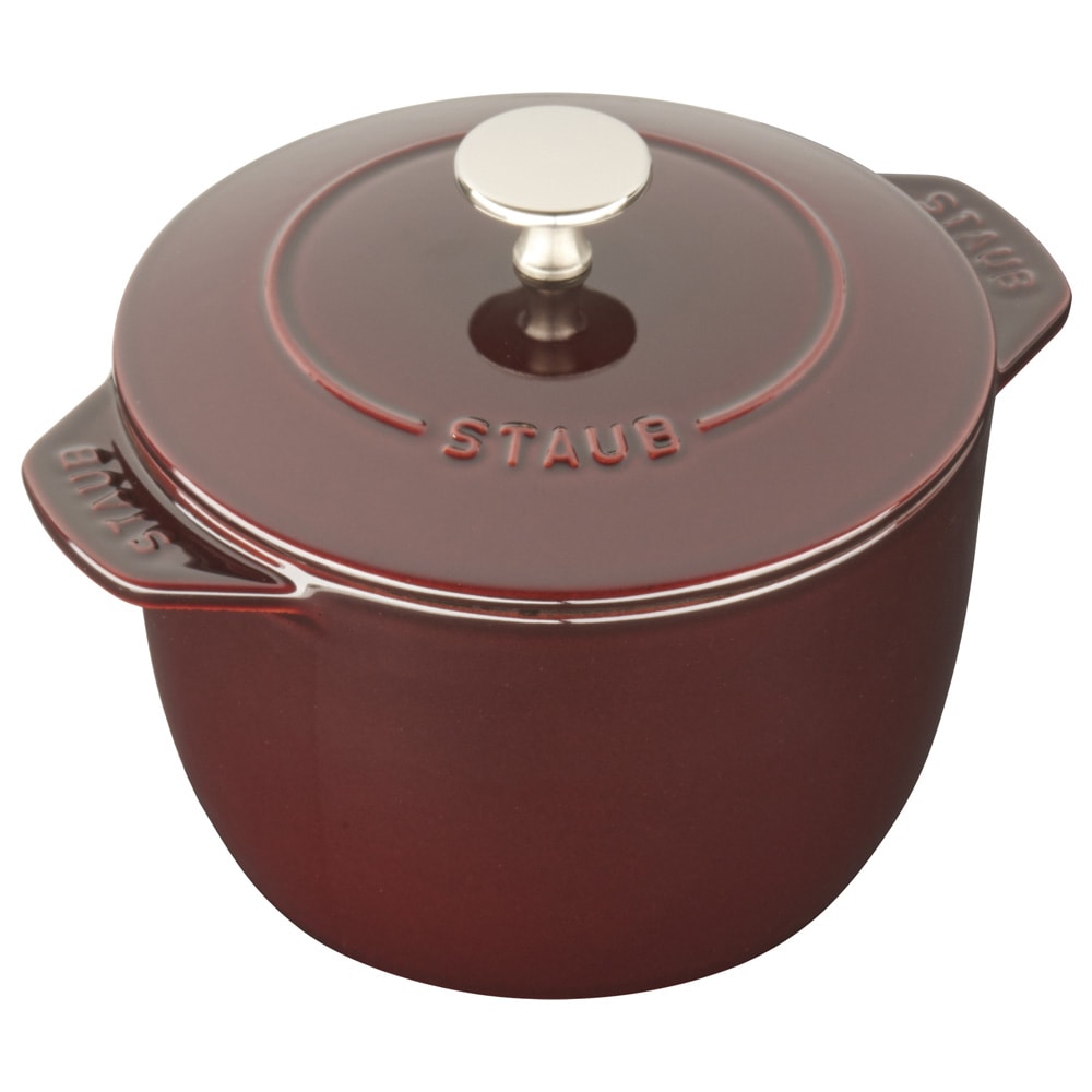Staub 1 1/2 qt Enameled Cast Iron Petite French Oven w/ Lid, Grenadine (1004823)