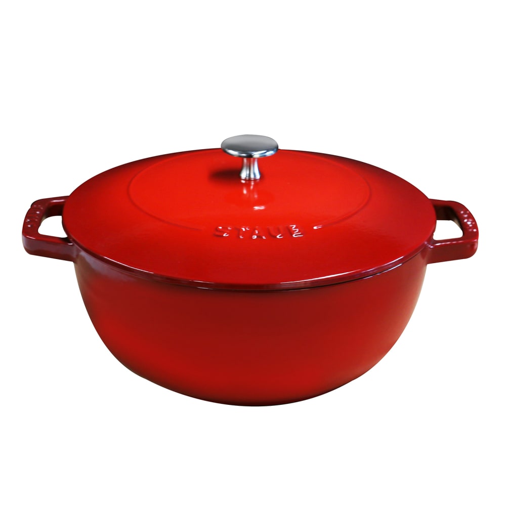 Staub 3 3/4 qt Enameled Cast Iron French Oven w/ Domed Lid, Cherry (1005010)