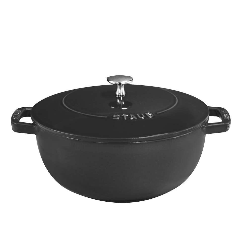 Staub 3 3/4 qt Enameled Cast Iron French Oven w/ Domed Lid, Matte Black (1004993)