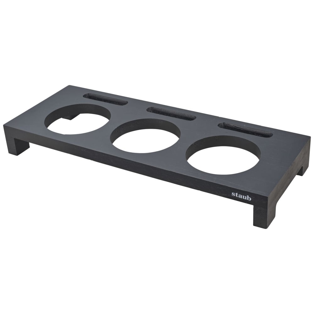 Staub 17 1/2" Mini Cocotte Stand - Wood, Black (1004003)