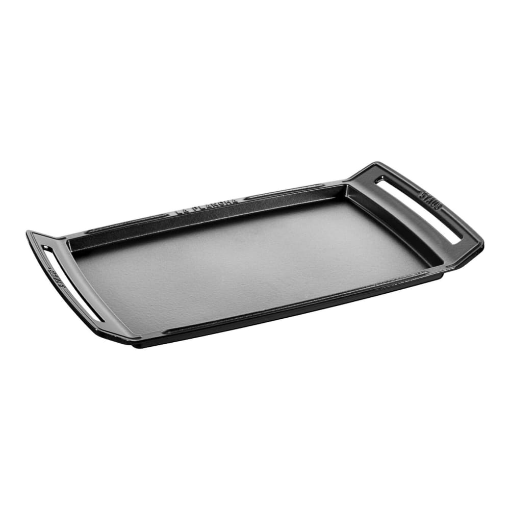 Staub Rectangular Griddle Pan/Plancha w/ Handles - 18 1/2" x 9 4/5", Cast Iron, Matte Black (1003954)