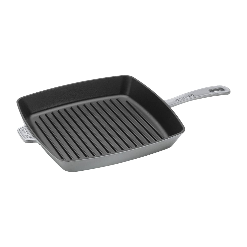 Staub 12" Square Grill Pan w/ Handles - Enameled Cast Iron, Graphite Gray (1003311)