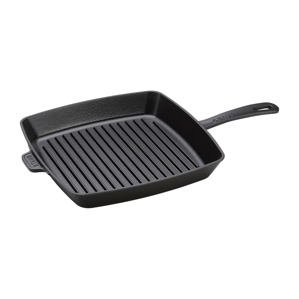 Staub 12" Square Grill Pan w/ Handles - Enameled Cast Iron, Matte Black (1003307)