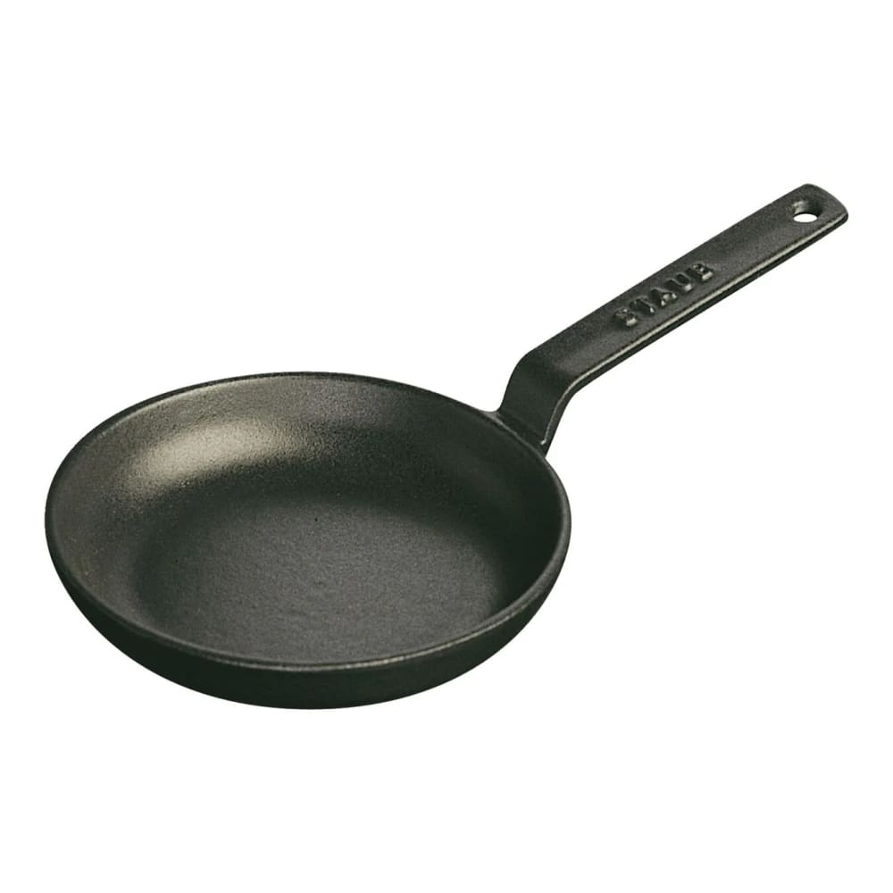 Staub 4 3/4" Mini Frying Pan w/ 4 oz Capacity & Enamel Coated Cast iron, Black Matte (1004088)