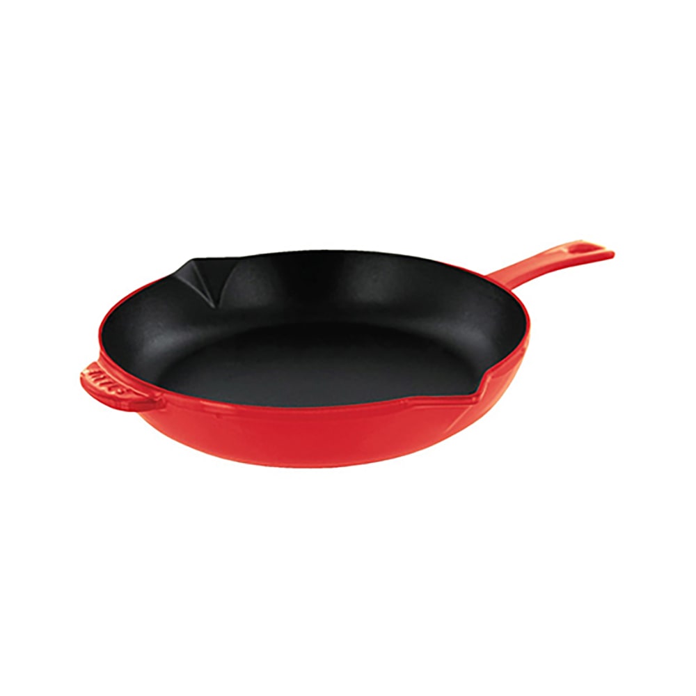 Staub 10" Round Enameled Cast Iron Skillet w/ Handles, Cherry (1004415)