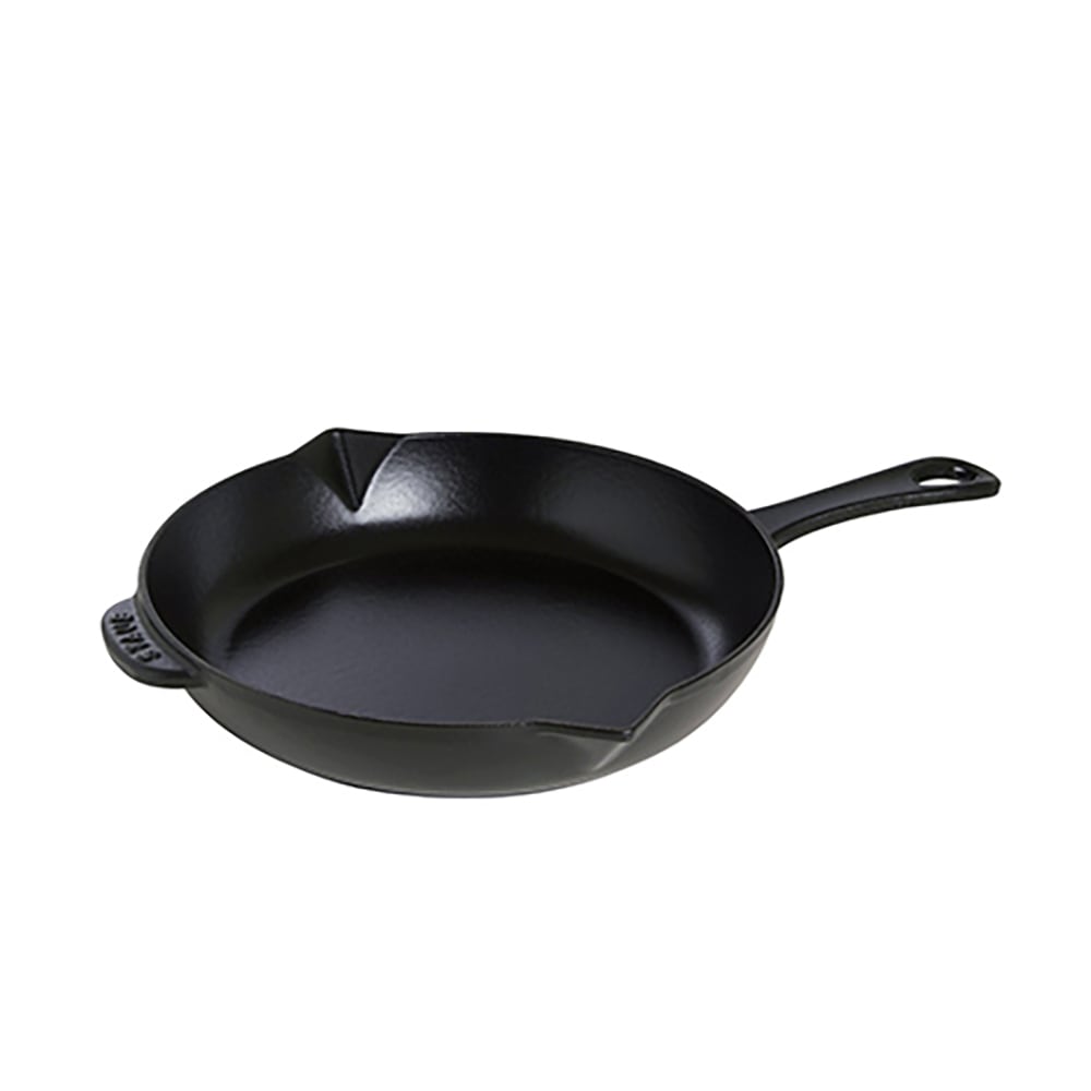 Staub 10" Round Enameled Cast Iron Skillet w/ Handles, Black Matte (1004370)