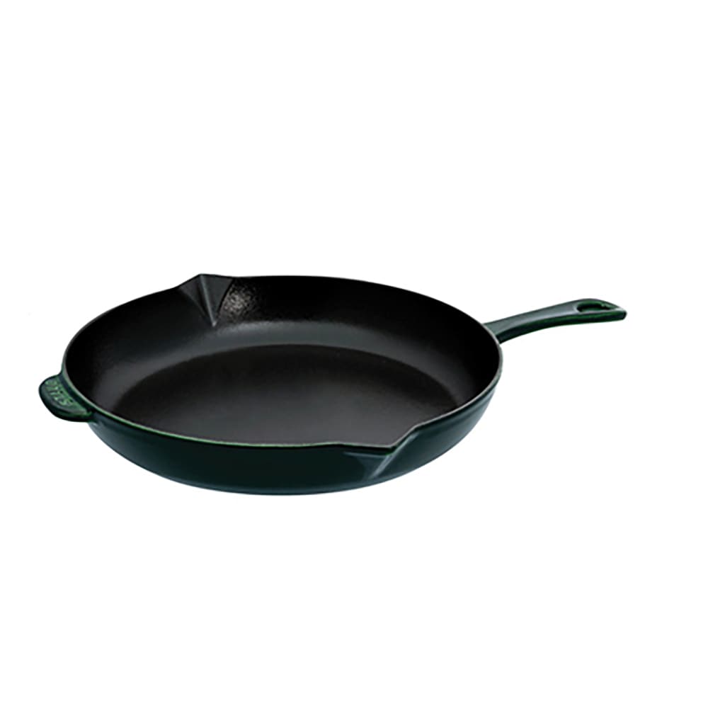 Staub 10" Round Enameled Cast Iron Skillet w/ Handles, Basil (1004496)